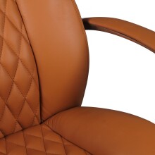 Bürostuhl >AUSTIN< in Braun, Echtes Leder - 68x130x70cm (BxHxT)