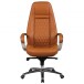 Bürostuhl >AUSTIN< in Braun, Echtes Leder - 68x130x70cm (BxHxT)