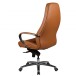 Bürostuhl >AUSTIN< in Braun, Echtes Leder - 68x130x70cm (BxHxT)