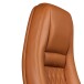 Bürostuhl >AUSTIN< in Braun, Echtes Leder - 68x130x70cm (BxHxT)
