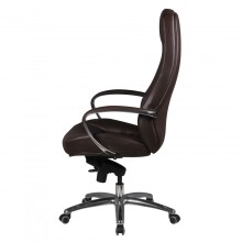 Bürostuhl >AUSTIN< in Braun, Echtes Leder - 68x130x70cm (BxHxT)