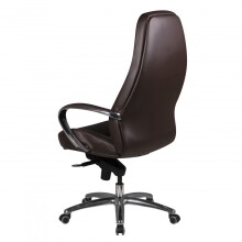 Bürostuhl >AUSTIN< in Braun, Echtes Leder - 68x130x70cm (BxHxT)