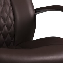 Bürostuhl >AUSTIN< in Braun, Echtes Leder - 68x130x70cm (BxHxT)