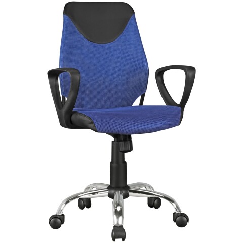 Bürostuhl >TERNI< in blau / schwarz, 100 % Nylon - 60x101x60cm (BxHxT)