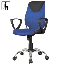 Bürostuhl >TERNI< in blau / schwarz, 100 % Nylon - 60x101x60cm (BxHxT)