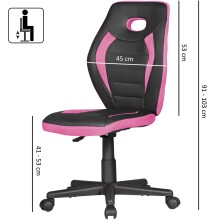 Bürostuhl >LUAN< in Schwarz / Pink - 63x103x63cm (BxHxT)