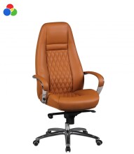 Bürostuhl >AUSTIN< echtes Leder in braun,...