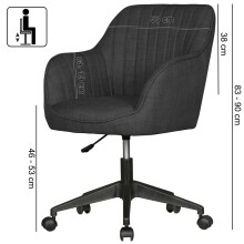 Bürostuhl >MIAMI< in Schwarz - 65x90x65 (BxHxT)