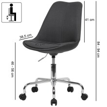 Bürostuhl >SPM1.422< in Schwarz - 65x94x65 (BxHxT)