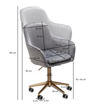 Bürostuhl >SPM1.430< in Grau und goldfarbig - 54x105x42 (BxHxT)