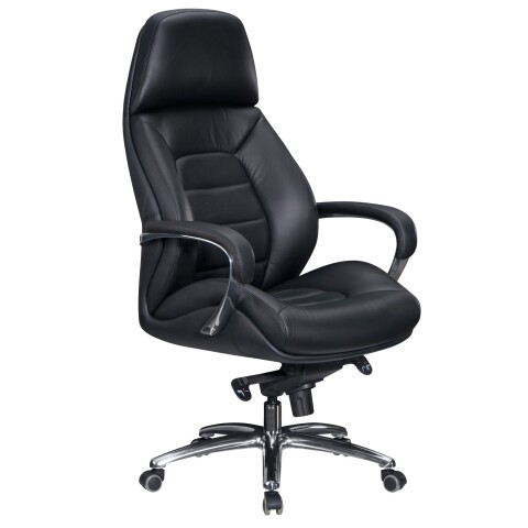 Gaming-Stuhl >SPM1.435< 120kg, Leder Schwarz - 67x137x67cm (BxHxT)