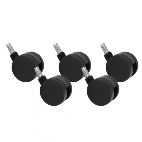 Stuhlrolle >PIN< (5stk) Teppichbodenrollen, 100% Polyurethan - 6x6cm (HxD)