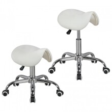 Sitzhocker >MENTON< Bürostuhl, Praxishocker, in Weiß - 60x60cm (HxD)