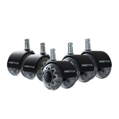 Stuhlrolle >SPM1.977< (5stk) Universalrollen in silber / schwarz - 6x7x5 (BxHxT)