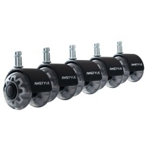 Stuhlrolle >SPM1.977< (5stk) Universalrollen in silber / schwarz - 6x7x5 (BxHxT)