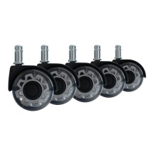 Stuhlrolle >SPM1.977< (5stk) Universalrollen in silber / schwarz - 6x7x5 (BxHxT)