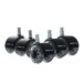 Stuhlrolle >SPM1.977< (5stk) Universalrollen in silber / schwarz - 6x7x5 (BxHxT)