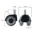 Stuhlrolle >SPM1.977< (5stk) Universalrollen in silber / schwarz - 6x7x5 (BxHxT)