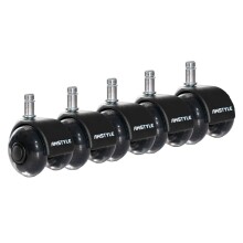 Stuhlrolle >SPM1.978< (5stk) Universalrollen, in Schwarz - 6x7x5 (BxHxT)
