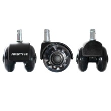 Stuhlrolle >SPM1.978< (5stk) Universalrollen, in Schwarz - 6x7x5 (BxHxT)