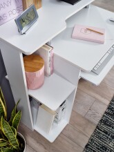 Schreibtisch >WL1.153< in weiß - 94x90x48cm (BxHxT)