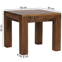 Couchtisch >WL1.204< in Sheesham, Massivholz - 45x40x45cm (BxHxT)