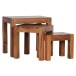 Satztisch >WL1.212< (3er Set) in Sheesham, Massivholz - 45x50x35cm (BxHxT)