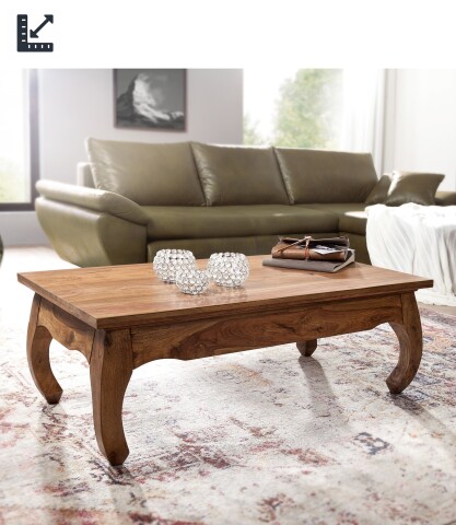 Couchtisch >WL1.220< in Sheesham, Massivholz - in 60x110cm oder 60x60cm lieferbar