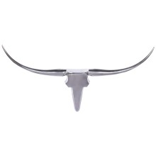 Hängedekoration >BULL< in Silber, Geweih: Aluminium - 125x60x10cm (BxHxT)