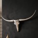 Hängedekoration >BULL< in Silber, Geweih: Aluminium - 125x60x10cm (BxHxT)