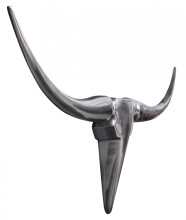 Hängedekoration >BULL< in Silber, Aluminium - 74x35x5cm (BxHxT)