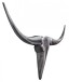 Hängedekoration >BULL< in Silber, Aluminium - 74x35x5cm (BxHxT)