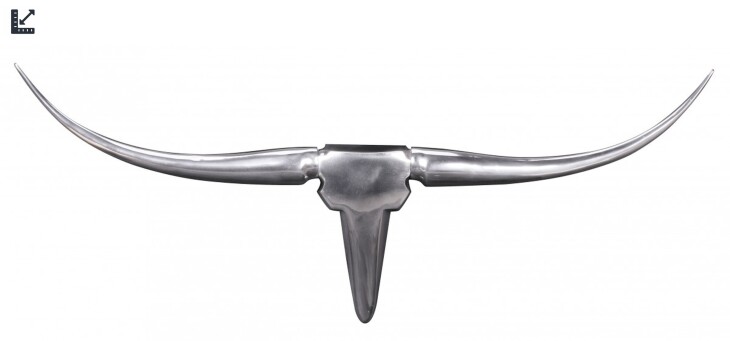 Hängedekoration >BULL< in Silber, Aluminium, in 3 Größen lieferbar