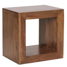 Regalwürfel >CUBE< in Sheesham, Massivholz - 44x44x33cm (BxHxT)