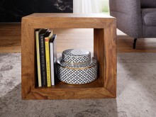 Regalwürfel >CUBE< in Sheesham, Massivholz - 44x44x33cm (BxHxT)