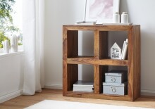 Standregal >WL1.209< in Sheesham, Massivholz - 82x82x34cm (BxHxT)