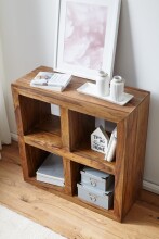 Standregal >WL1.209< in Sheesham, Massivholz - 82x82x34cm (BxHxT)