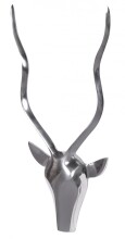 Hängedekoration >WL1.254< Hirschkopf in Silber, Aluminium - 33x54x4cm (BxHxT)