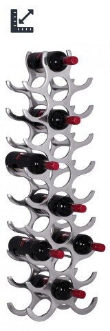 Weinregal >WL1.253< in Silber, Weinregal: Aluminium - in 2 Größen lieferbar