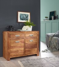 Sideboard >MUMBAI< in Sheesham, Massivholz - 90x70x40cm (BxHxT)