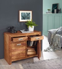 Sideboard >MUMBAI< in Sheesham, Massivholz - 90x70x40cm (BxHxT)