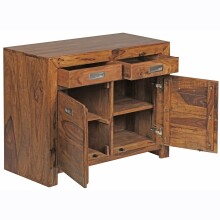 Sideboard >MUMBAI< in Sheesham, Massivholz - 90x70x40cm (BxHxT)