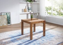 Esstisch >MUMBAI< in Sheesham, Massivholz - 80x76x80cm (BxHxT)