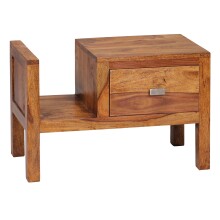 Nachtkommode >MUMBAI< in Sheesham, Massivholz - 60x40x30cm (BxHxT)