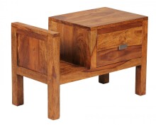 Nachtkommode >MUMBAI< in Sheesham, Massivholz - 60x40x30cm (BxHxT)