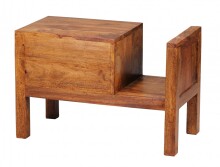 Nachtkommode >MUMBAI< in Sheesham, Massivholz - 60x40x30cm (BxHxT)