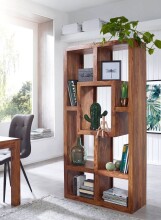 Bücherregal >MUMBAI< in Braun, Massivholz -...