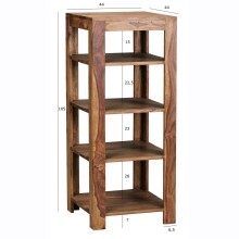 Standregal >MUMBAI< in Sheesham, Massivholz - 44x105x44cm (BxHxT)