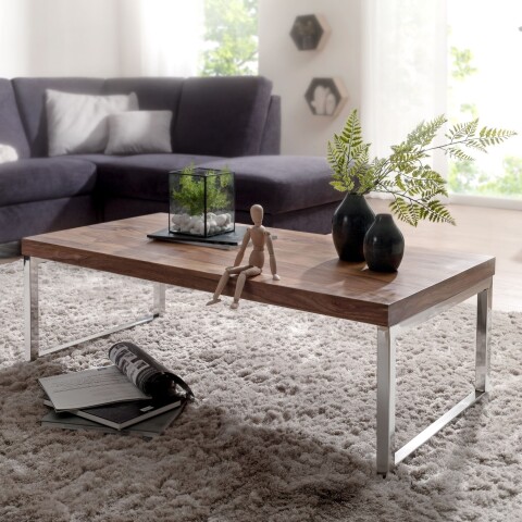 Couchtisch >GUNA< in Sheesham, Massivholz - 120x40x60cm (BxHxT)