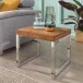Beistelltisch >GUNA< in Sheesham, Massivholz / Stahl - 45x40x45cm (BxHxT)